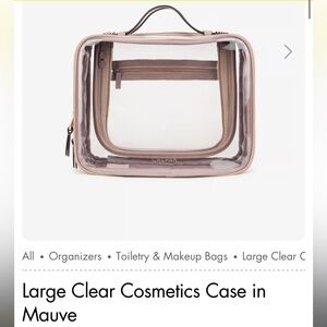Large Clear Cosmetics Case in Mauve